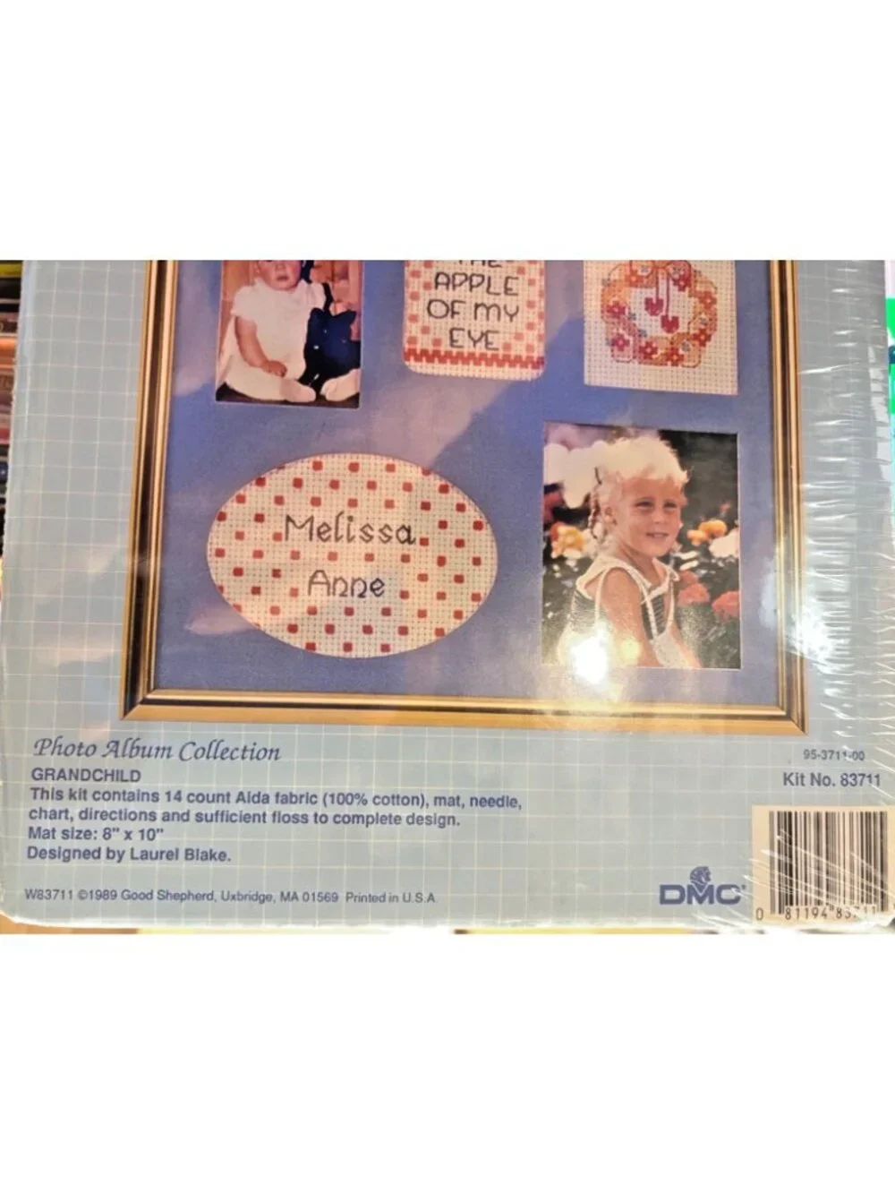 Vintage Cross-Stitch Kit Good Shepherd Grandchild Counted Photo Album Kit #83711